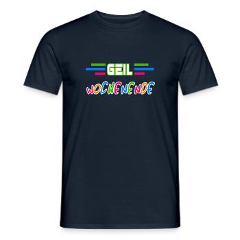 Geil Wochenende - Männer T-Shirt - Navy - Vorne - AI Model Male 178 light (178cm)