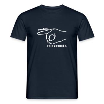 reingeguckt [white] - Männer T-Shirt - Navy - Vorne - AI Model Male 178 light (178cm)