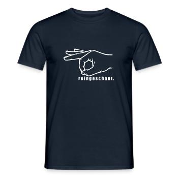 reingeschaut [white] - Männer T-Shirt - Navy - Vorne - AI Model Male 178 light (178cm)