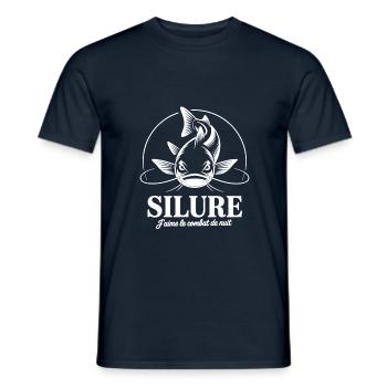 J'aime le combat de nuit avec le poisson-chat - T-shirt homme - marine - Devant - AI Model Male 178 light (178cm)