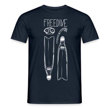 freediving mask fins freediving freediving - Men's T-Shirt - navy - Front - AI Model Male 178 light (178cm)