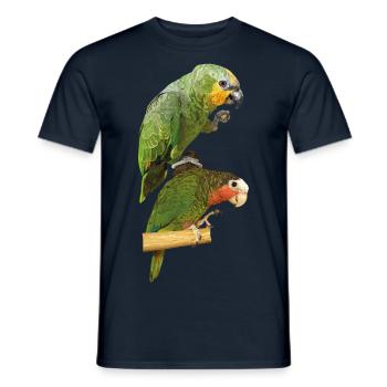Papageien - Männer T-Shirt - Navy - Vorne - AI Model Male 178 light (178cm)