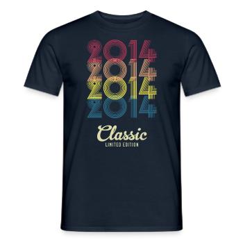 2014 Anniversaire né en 2014 Retro Vintage - T-shirt homme - marine - Devant - AI Model Male 178 light (178cm)
