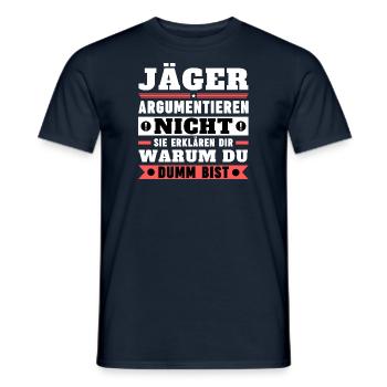 Les chasseurs ne se disputent pas - T-shirt homme - marine - Devant - AI Model Male 178 light (178cm)