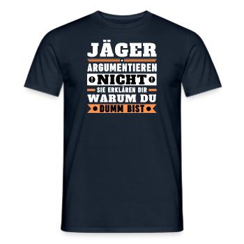 Les chasseurs ne se disputent pas - T-shirt homme - marine - Devant - AI Model Male 178 light (178cm)