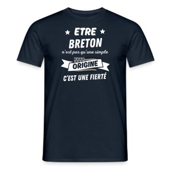 Etre breton pas simple origine une fierté - T-shirt homme - marine - Devant - AI Model Male 178 light (178cm)