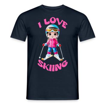 I love skiing - Männer T-Shirt - Navy - Vorne - AI Model Male 178 light (178cm)
