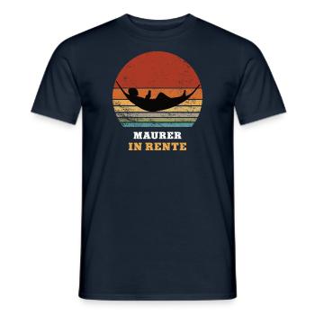 Maurer Rente Ruhestand Ruheständler Rentner - Männer T-Shirt - Navy - Vorne - AI Model Male 178 light (178cm)