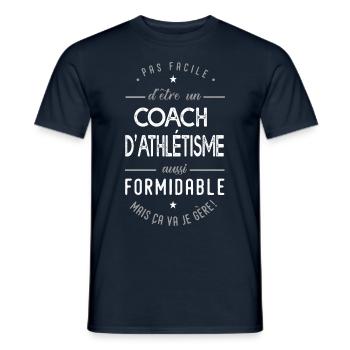 coach Athlétisme formidable cadeau sport d'athlé - T-shirt homme - marine - Devant - AI Model Male 178 light (178cm)
