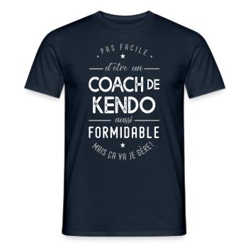 coach Kendo formidable cadeau sport combat - T-shirt homme - marine - Devant - AI Model Male 178 light (178cm)