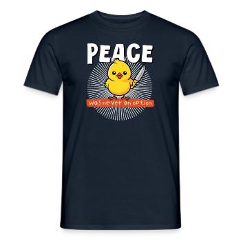 Peace was never an option, funny chick humor - Men's T-Shirt - navy - Front - AI Model Male 178 light (178cm)
