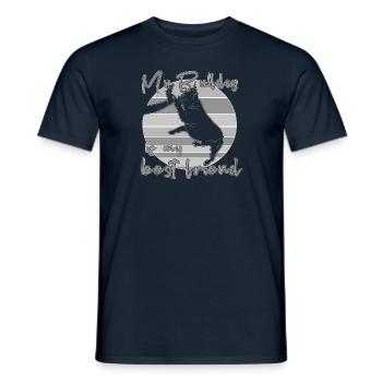 Mon bouledogue est mon meilleur ami - High Five ! - T-shirt homme - marine - Devant - AI Model Male 178 light (178cm)