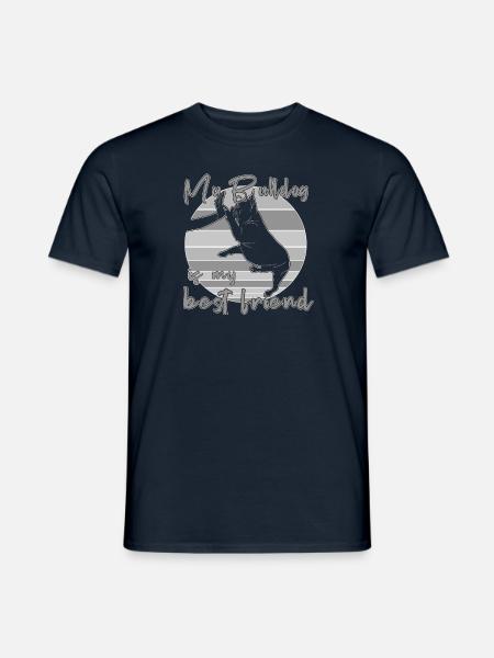 My Bulldog is my Best Friend - High Five! - Männer T-Shirt - Navy