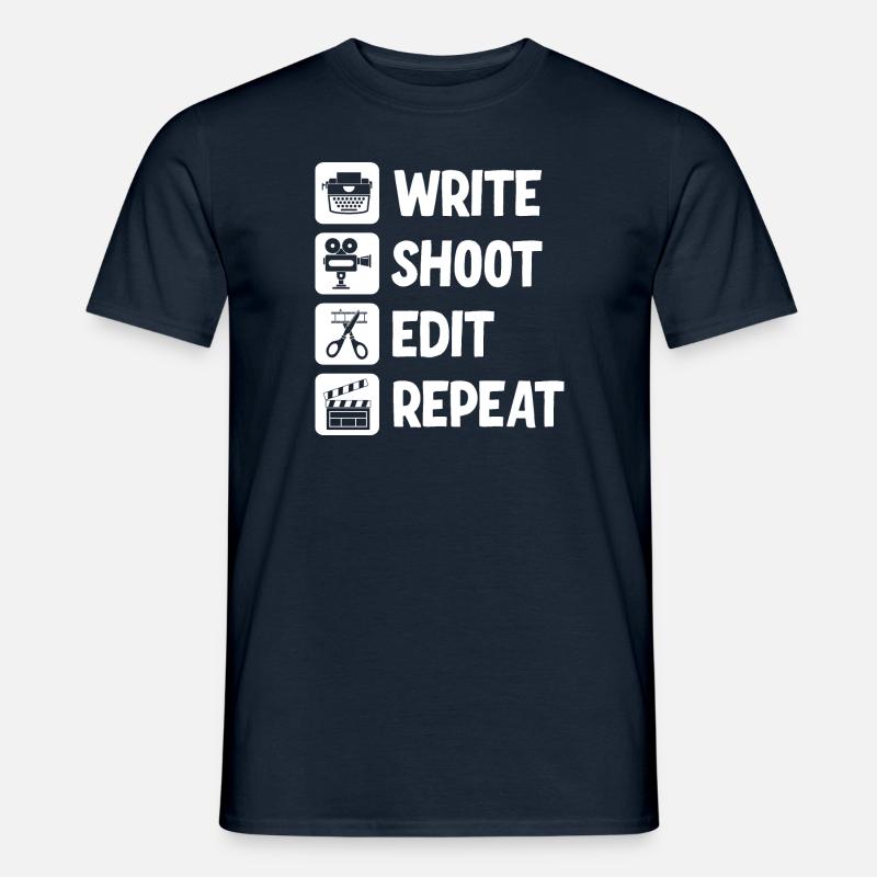 Write Shoot Edit Repeat Filmmaker - Männer T-Shirt - Navy