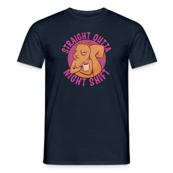 Directement de l’équipe de nuit - T-shirt homme - marine - Devant - AI Model Male 178 light (178cm)