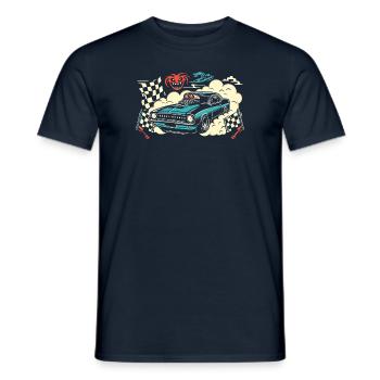 Course de voitures de dragsters - Cadeau pour les fans de sport automobile ! - T-shirt homme - marine - Devant - AI Model Male 178 light (178cm)