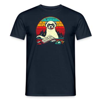 Funny Ferret Gift - Men's T-Shirt - navy - Front - AI Model Male 178 light (178cm)
