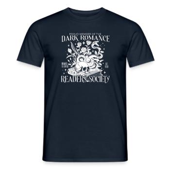Société des lecteurs de romans sombres – Livre gothique Aesthet - T-shirt homme - marine - Devant - AI Model Male 178 light (178cm)