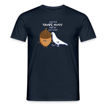 Nuss und Kuss - Männer T-Shirt - Navy - Vorne - AI Model Male 178 light (178cm)