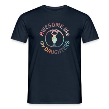 Génial comme ma fille sWomen’s Silhouette Circle - T-shirt homme - marine - Devant - AI Model Male 178 light (178cm)