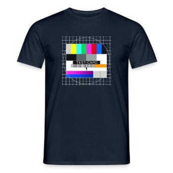Testbild Fernsehen Bildschirm Sendeschluss Display - Männer T-Shirt - Navy - Vorne - AI Model Male 178 light (178cm)
