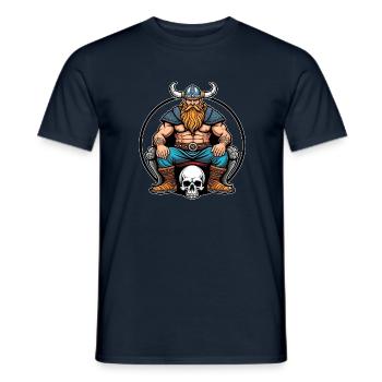 Vikings with Skull - Men's T-Shirt - navy - Front - AI Model Male 178 light (178cm)