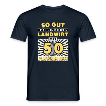 So gut kann nur ein Landwirt mit 50 aussehen - Männer T-Shirt - Navy - Vorne - AI Model Male 178 light (178cm)