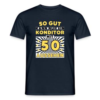 So gut kann nur ein Konditor mit 50 aussehen - Männer T-Shirt - Navy - Vorne - AI Model Male 178 light (178cm)