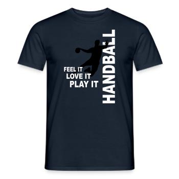 Handball - love & play - Männer T-Shirt - Navy - Vorne - AI Model Male 178 light (178cm)