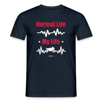 Ma vie c'est la moto, motard, motarde - T-shirt homme - marine - Devant - AI Model Male 178 light (178cm)
