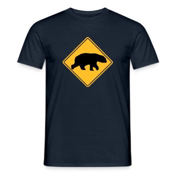 Polar Bear Road Sign - Männer T-Shirt - Navy - Vorne - AI Model Male 178 light (178cm)