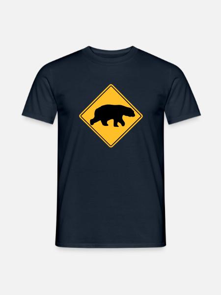 Polar Bear Road Sign - Männer T-Shirt - Navy