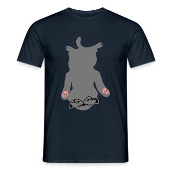 Cat Relaxed Carthusian Chartreux funny - Men's T-Shirt - navy - Front - AI Model Male 178 light (178cm)