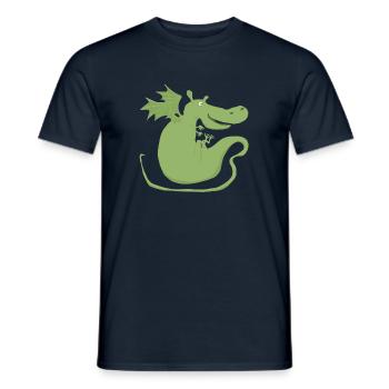 Drache - Männer T-Shirt - Navy - Vorne - AI Model Male 178 light (178cm)