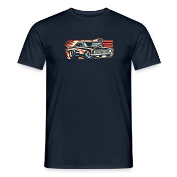 Course de voitures de dragsters - Cadeau pour les fans de sport automobile ! - T-shirt homme - marine - Devant - AI Model Male 178 light (178cm)