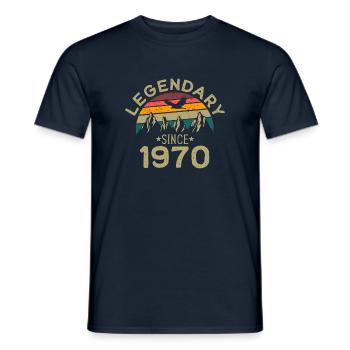 Legendary since 1970. Retro 1970 birthday - Men's T-Shirt - navy - Front - AI Model Male 178 light (178cm)