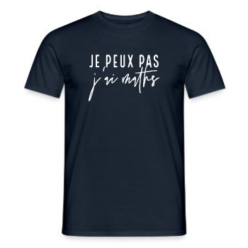 je peux pas j'ai maths - T-shirt homme - marine - Devant - AI Model Male 178 light (178cm)