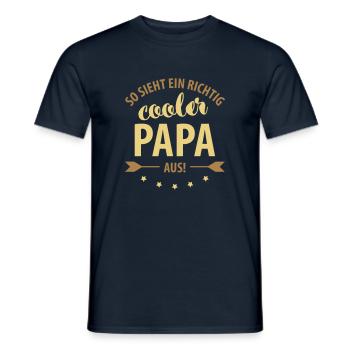 So sieht ein richtig cooler Papa aus! - Männer T-Shirt - Navy - Vorne - AI Model Male 178 light (178cm)