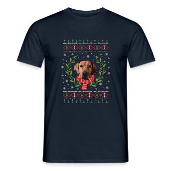 Pull de Noël Broholmer - cadeau - T-shirt homme - marine - Devant - AI Model Male 178 light (178cm)