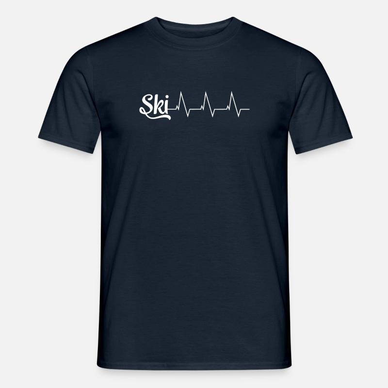 Ski Herzschlag - Männer T-Shirt - Navy