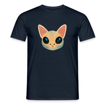 Cat face - Men's T-Shirt - navy - Front - AI Model Male 178 light (178cm)
