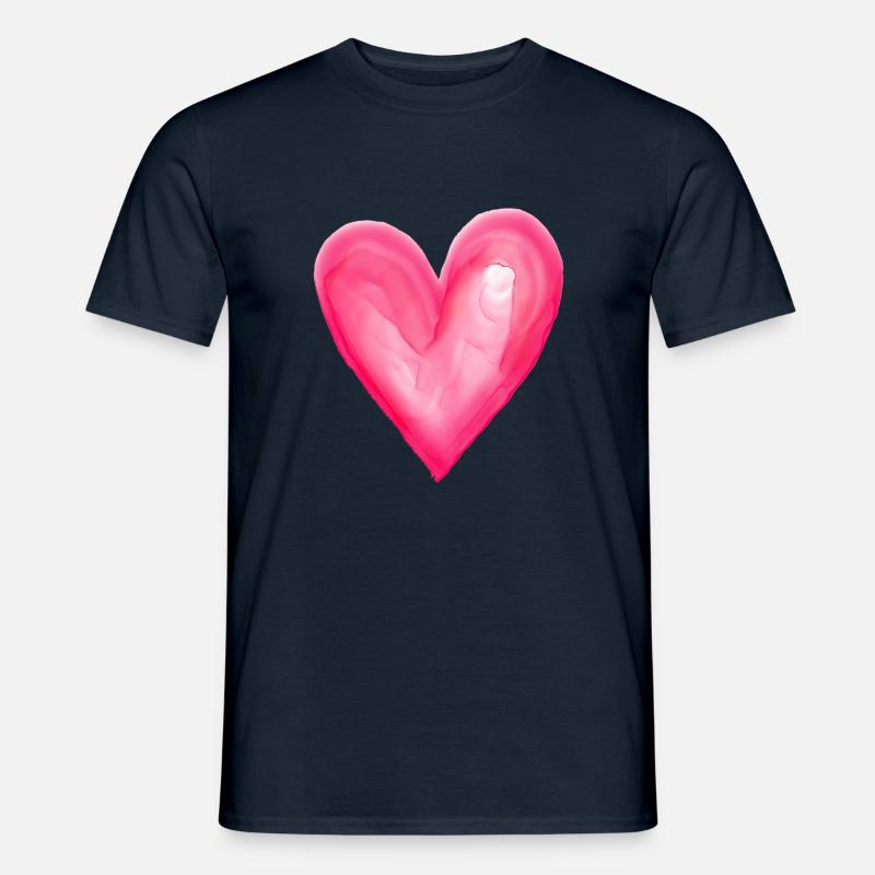 Rosa Herz - Männer T-Shirt - Navy