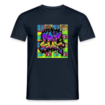 graffiti,rap,spray,skate,street,pop,art,nyc,usa, - Men's T-Shirt - navy - Front - AI Model Male 178 light (178cm)