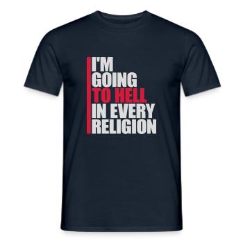 En allant en enfer - T-shirt homme - marine - Devant - AI Model Male 178 light (178cm)