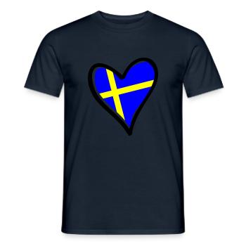Suède Cœur - T-shirt homme - marine - Devant - AI Model Male 178 light (178cm)
