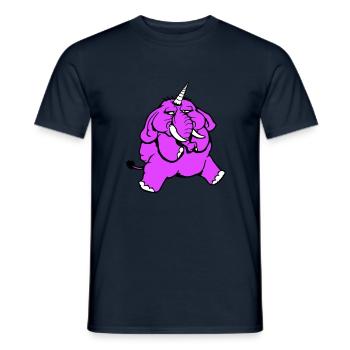 Unicorn, elephant, bad-tempered, angry, sad - Men's T-Shirt - navy - Front - AI Model Male 178 light (178cm)