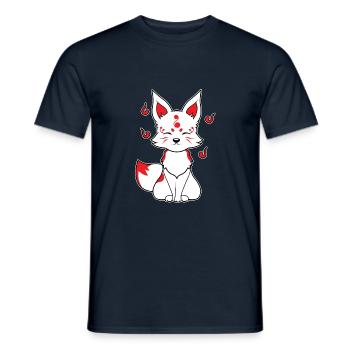 Japanischer Fuchs Kitsune Kami Inari Kawaii Maske - Männer T-Shirt - Navy - Vorne - AI Model Male 178 light (178cm)