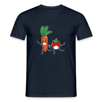 Légumes dansants avec masque thé végétalien végétarien - T-shirt homme - marine - Devant - AI Model Male 178 light (178cm)
