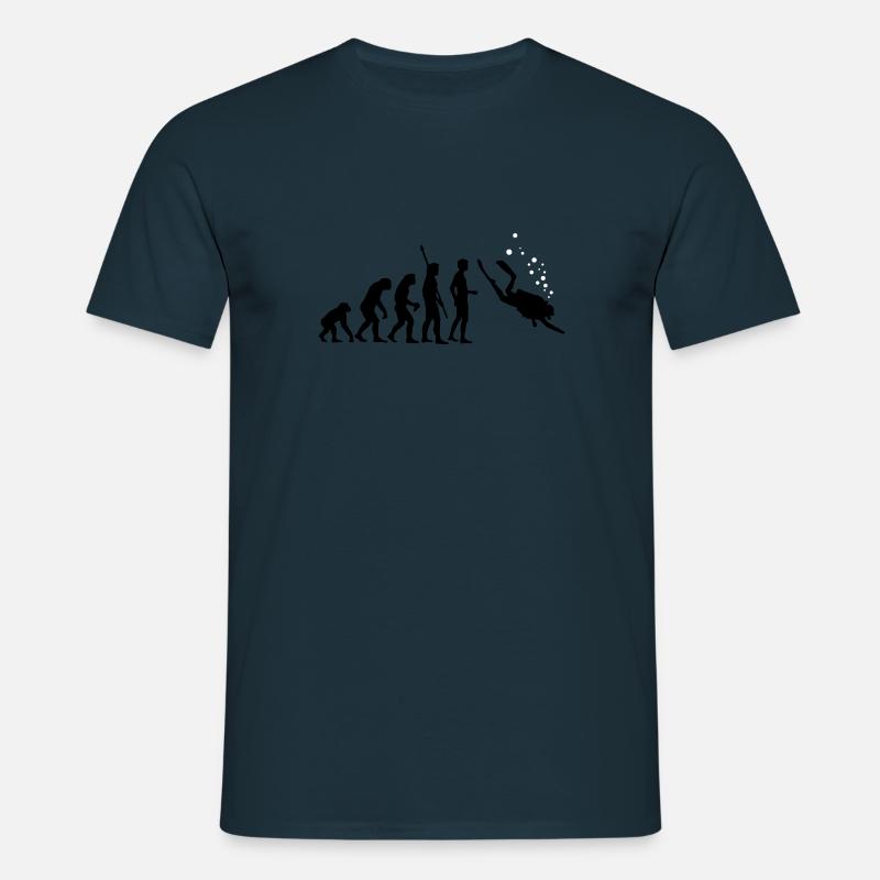 evolution_taucher_c_2c - Männer T-Shirt - Navy