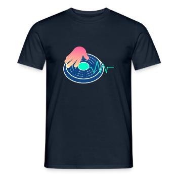 DJ MUSIC - Men's T-Shirt - navy - Front - AI Model Male 178 light (178cm)